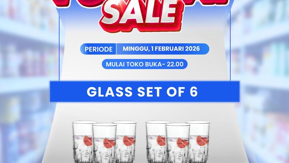 Transmart Full Day Sale: Gelas Premium Cuma Rp39 Ribu, Jangan Kaget!