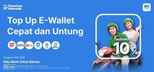 Top Up E-Wallet di BRImo: Cashback 10% Bikin Saldo Melejit!