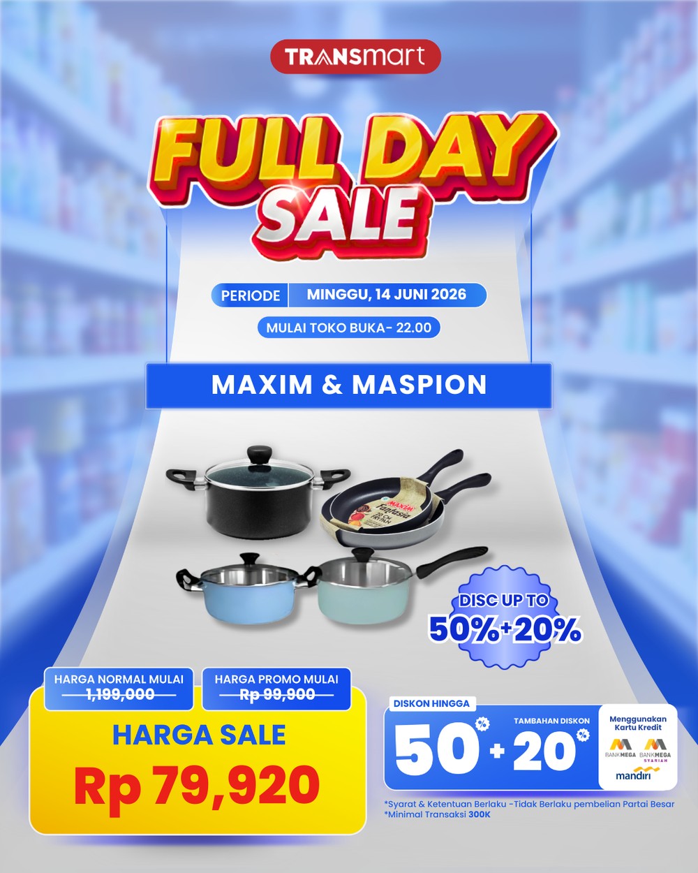 Diskon Gila! Panci Teflon Transmart Cuma Rp 70 Ribuan!