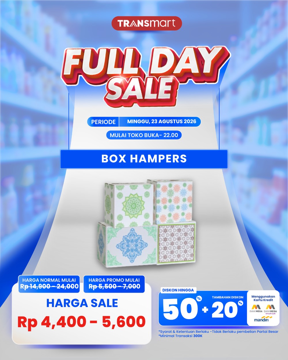 Diskon Gila! Box Hampers Transmart Cuma Rp 4.400!