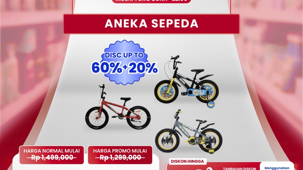 Bikin Melongo! Sepeda Diobral Rp 1 Jutaan di Transmart!