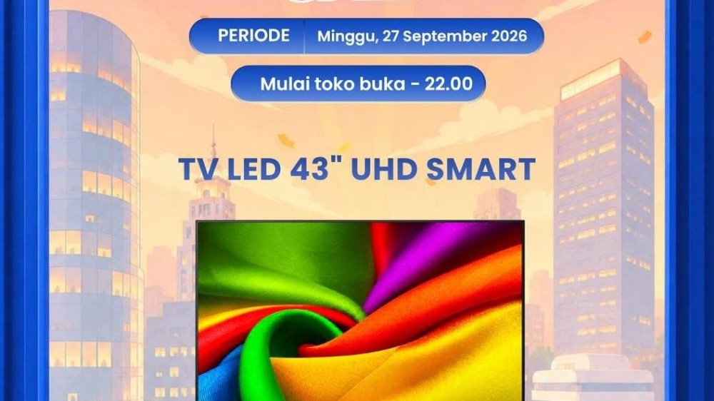 Gila! Smart TV 43 Inch Transmart Diskon Rp 1,2 Juta!